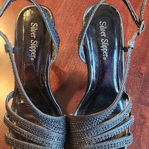 Silver Slipper Elegant Black Heels